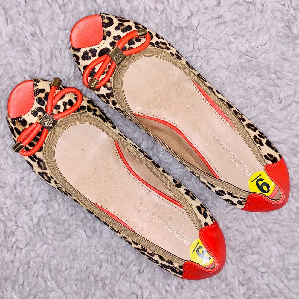 BCBG Peep Toe Flats